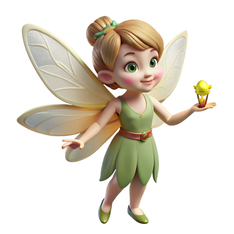 glorious reflective futuristic A delicate fairy, holding a firefly. NO BACKGROUND with Transparent Background. sharp png