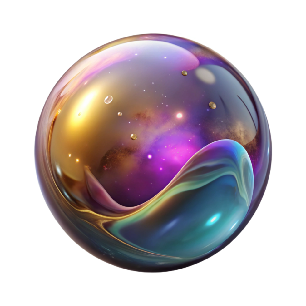 vibrant classic Colorful Soap Bubble Floating Isolated on Transparent Background professional png
