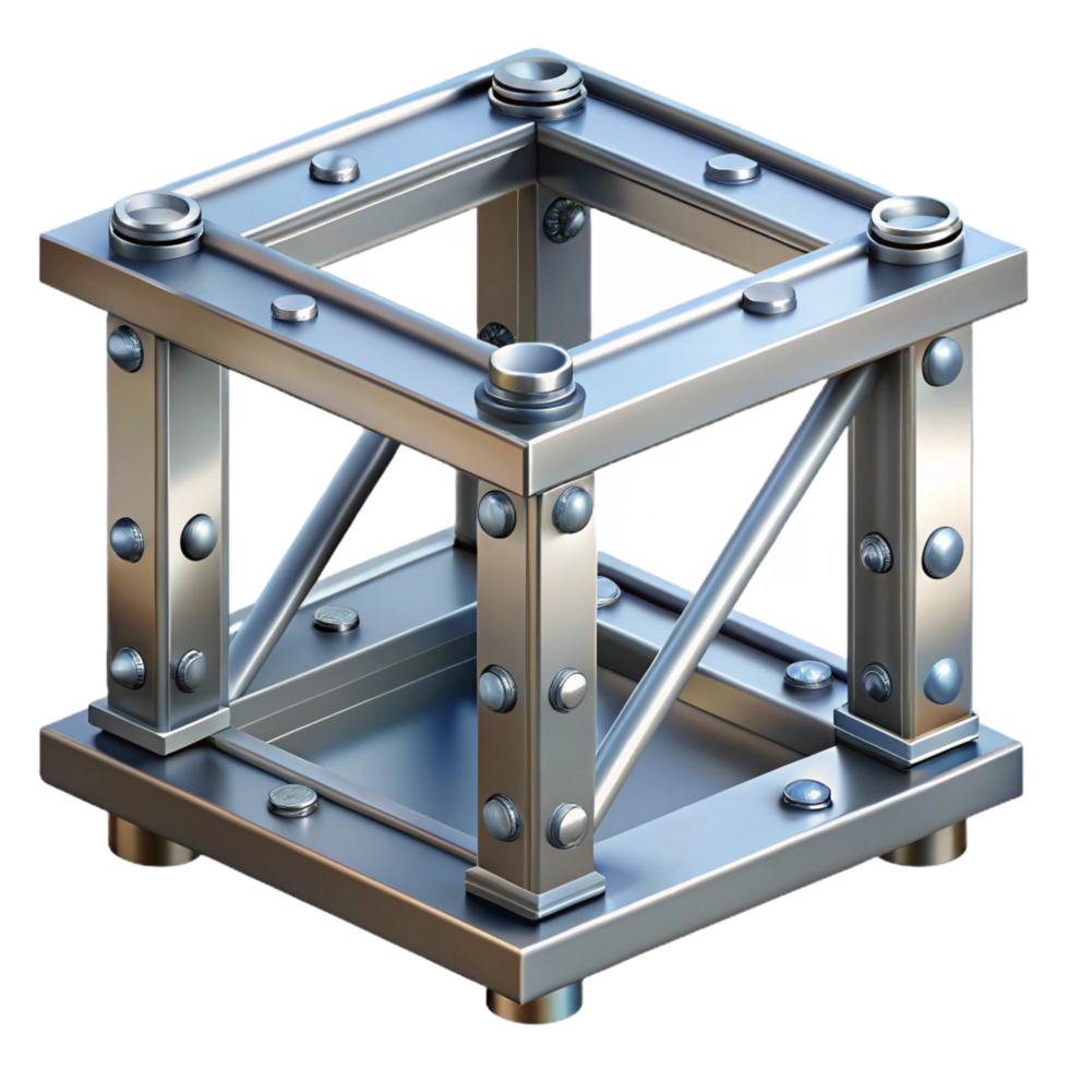 harmonious picturesque Steel frame building bolted connection detail, NO BACKGROUND with Transparent Background. authentic png