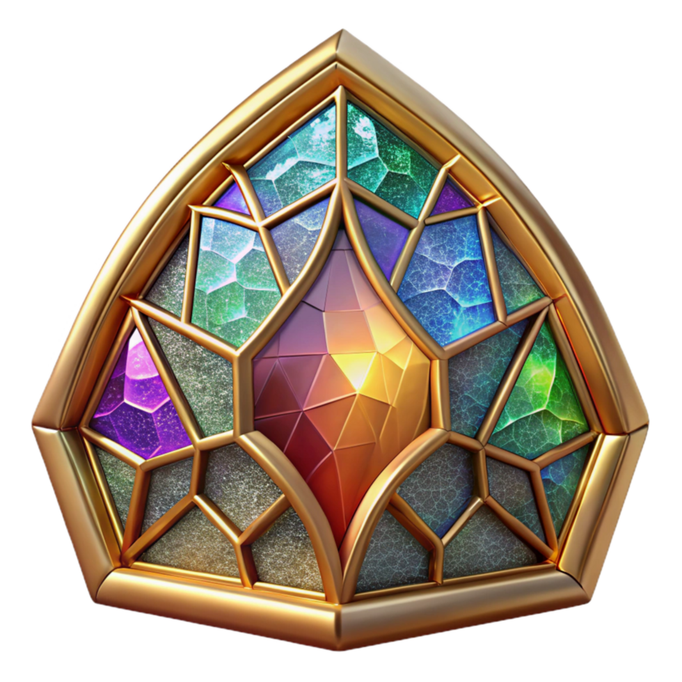 serene minimalist Colorful Stained Glass Mosaic Tiles Transparent Background premium png