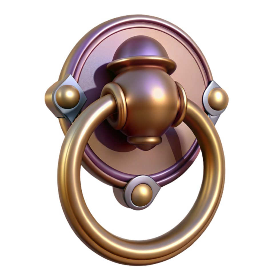 exquisite tropical Colonial house door knocker, NO BACKGROUND with Transparent Background. gallery standard png
