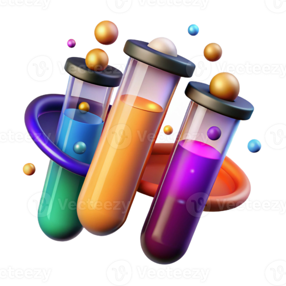 extraordinary artistic Colorful Test Tubes Chemical Reaction Cutout Element high quality png