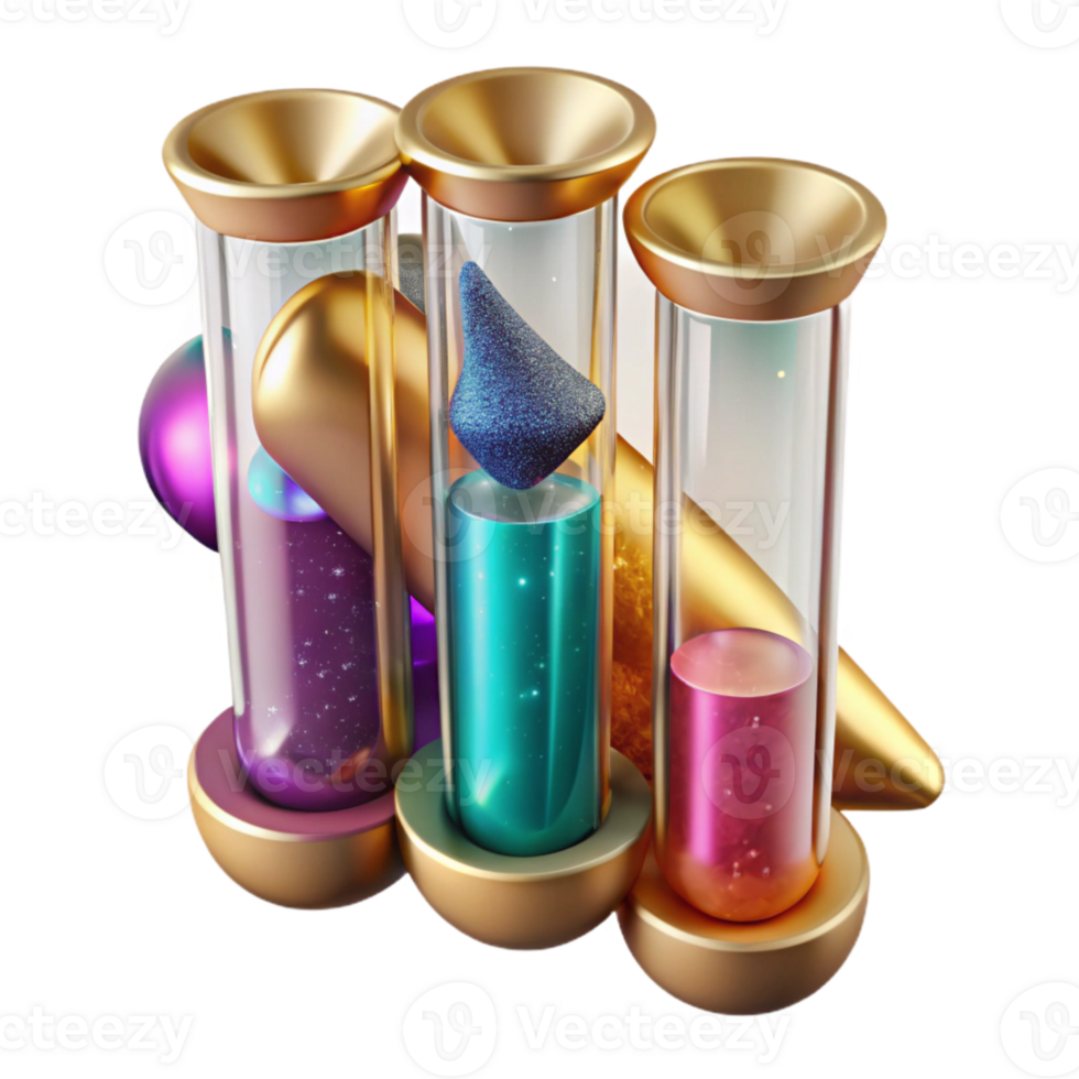 wonderful traditional Colorful Test Tubes Science Experiment Isolated Element original png