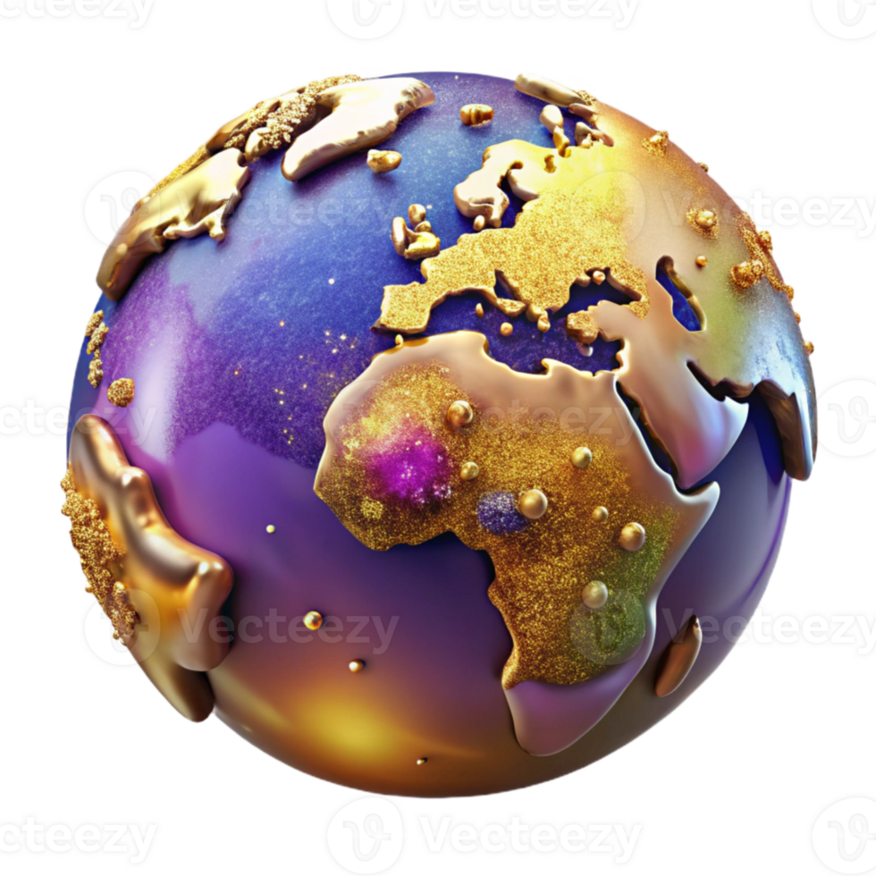 serene creative Colorful World Map with Country Borders Isolated exclusive png