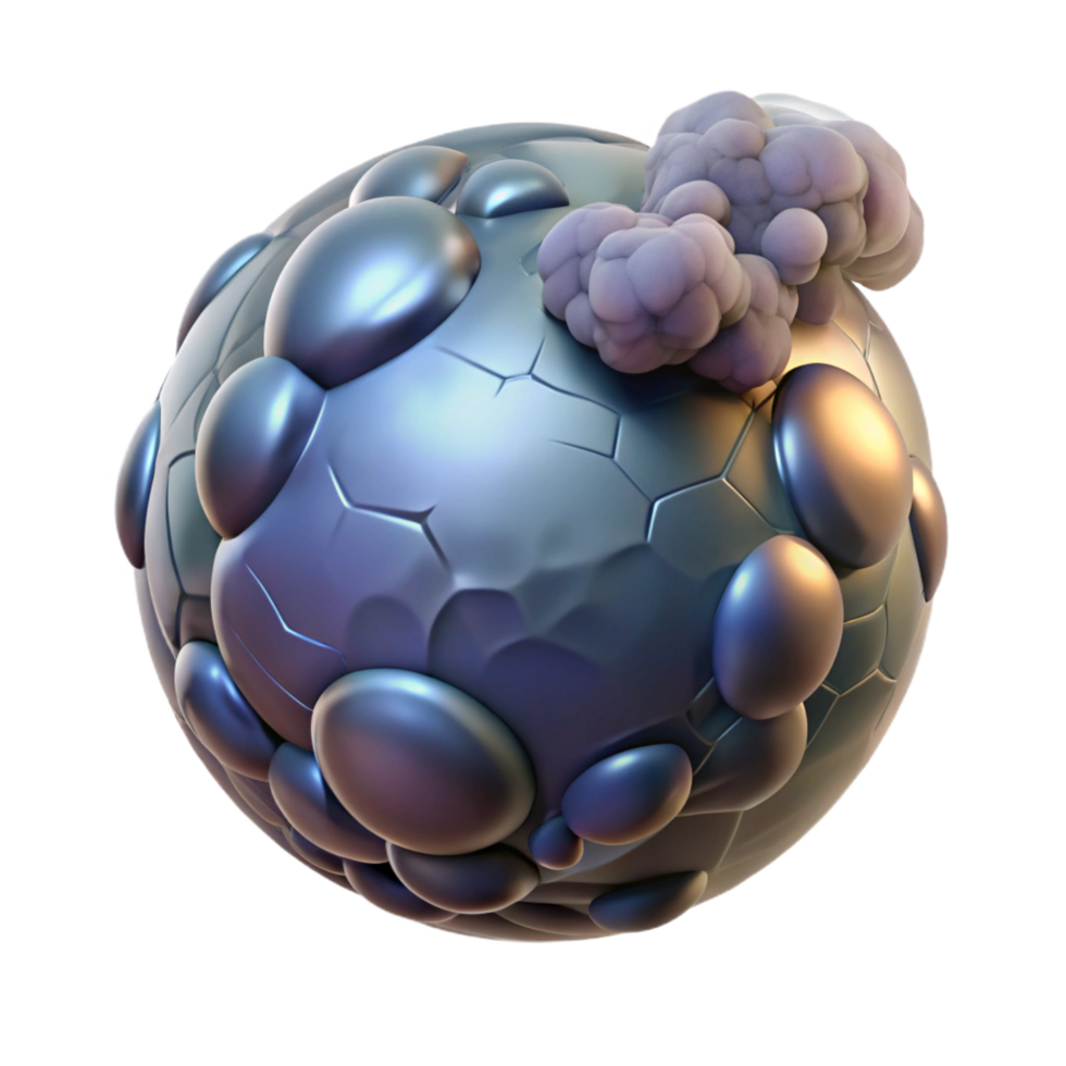 gorgeous remarkable A stylized, cracked crystal ball with escaping smoke. NO BACKGROUND with Transparent Background. png