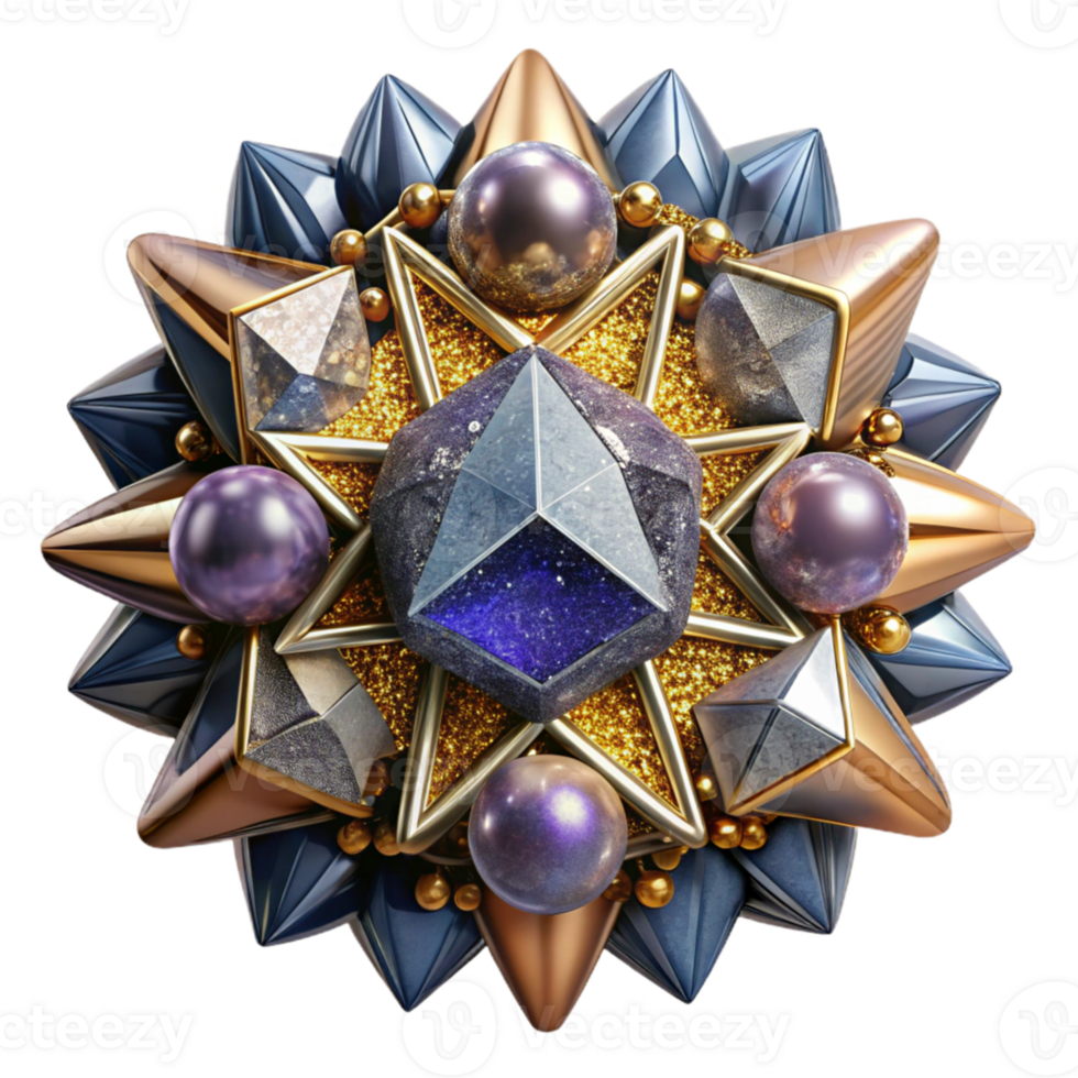beautiful contemporary Complex Kaleidoscope Illustration Transparent Background premium png