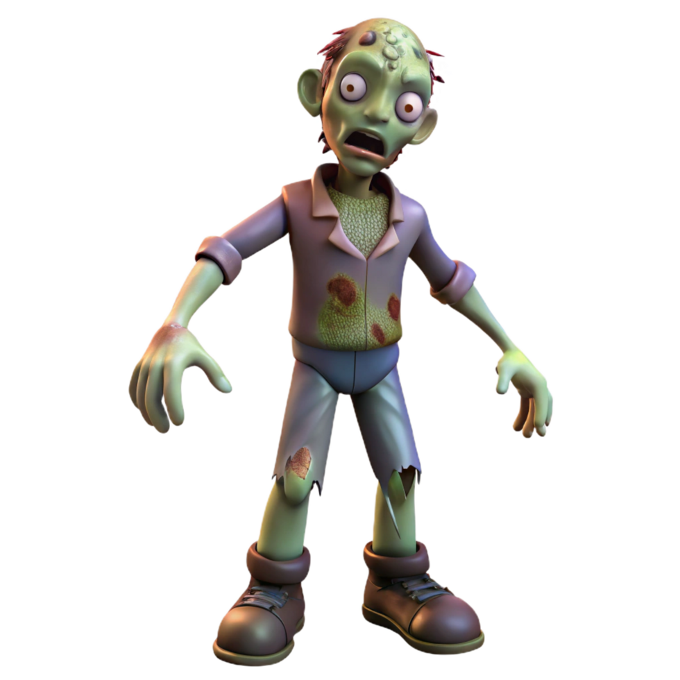 glorious inspired Zombie with tattered clothes NO BACKGROUND with Transparent Background. png