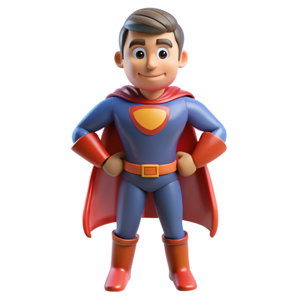 extraordinary dreamy contemporary Superhero in costume NO BACKGROUND with Transparent Background. sharp png