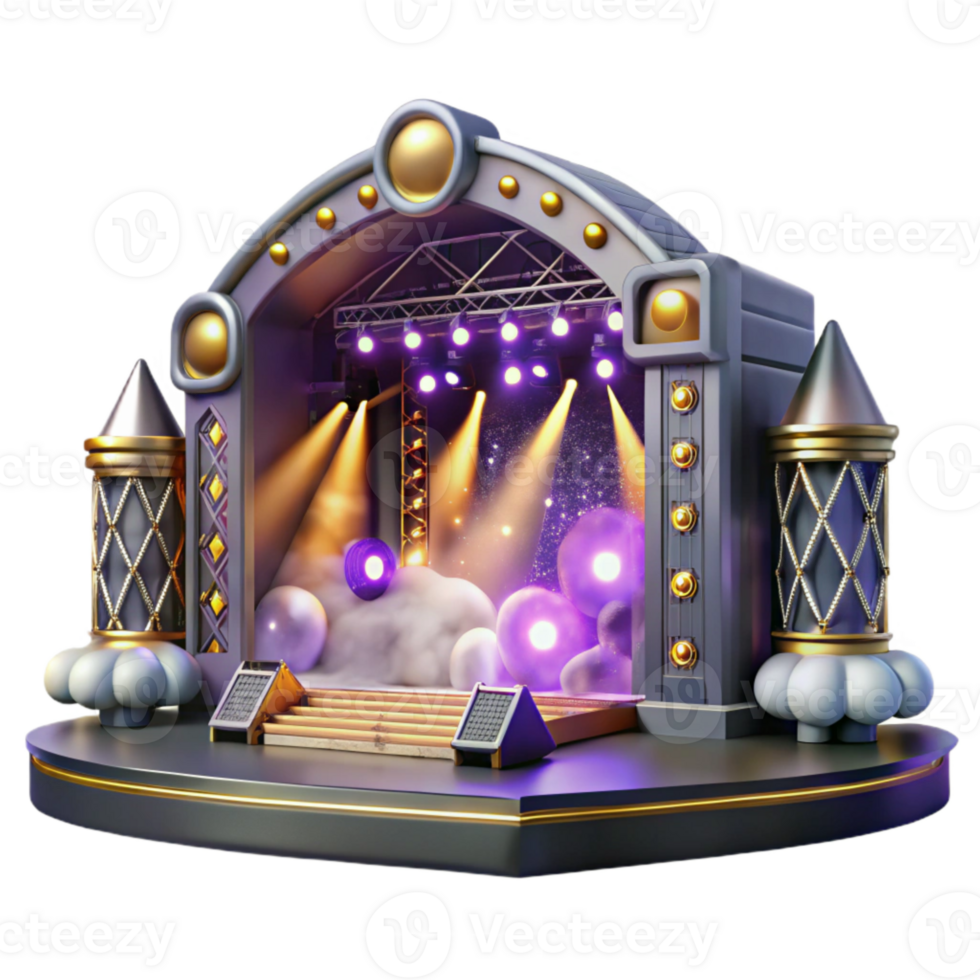 vibrant artistic Concert Stage Lights and Smoke Effects Cutout with Dynamic Atmosphere Isolated detailed png