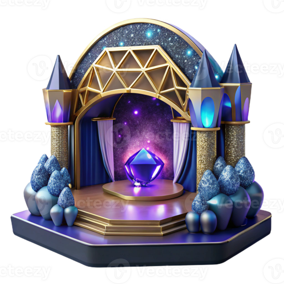 vibrant abstract Concert Hall Stage Cutout with Dramatic Lighting Isolated premium png