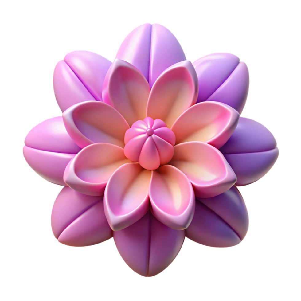 iconic surreal Flower with petals NO BACKGROUND with Transparent Background. studio quality png