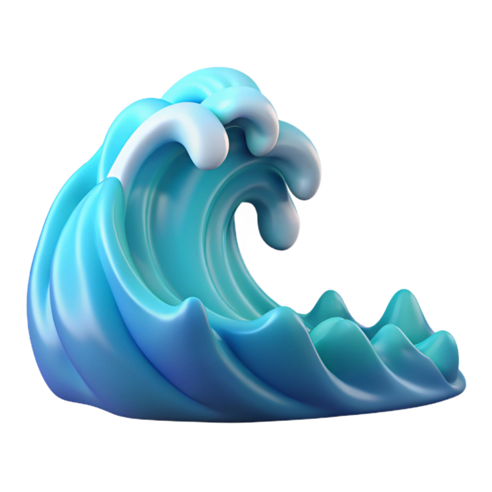 iconic rustic Ocean wave cropped NO BACKGROUND with Transparent Background. studio quality png