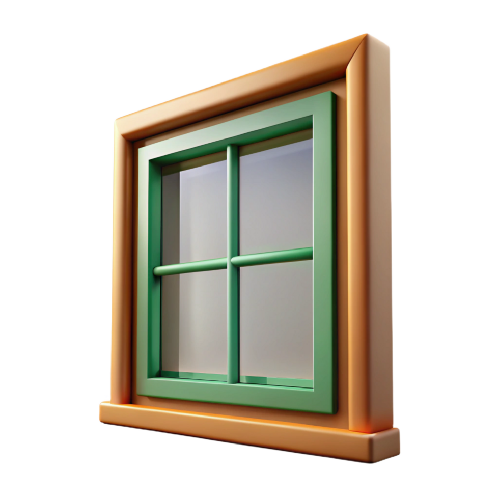 glorious melancholic urban Mid-century modern window frame, NO BACKGROUND with Transparent Background. premium png