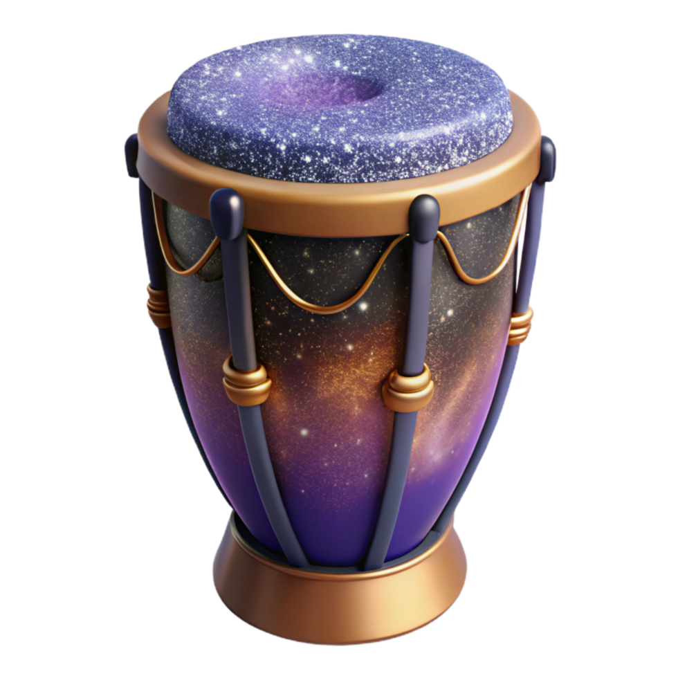 serene creative Conga Drums Isolated with Tall Shape and Afro-cuban Design detailed png