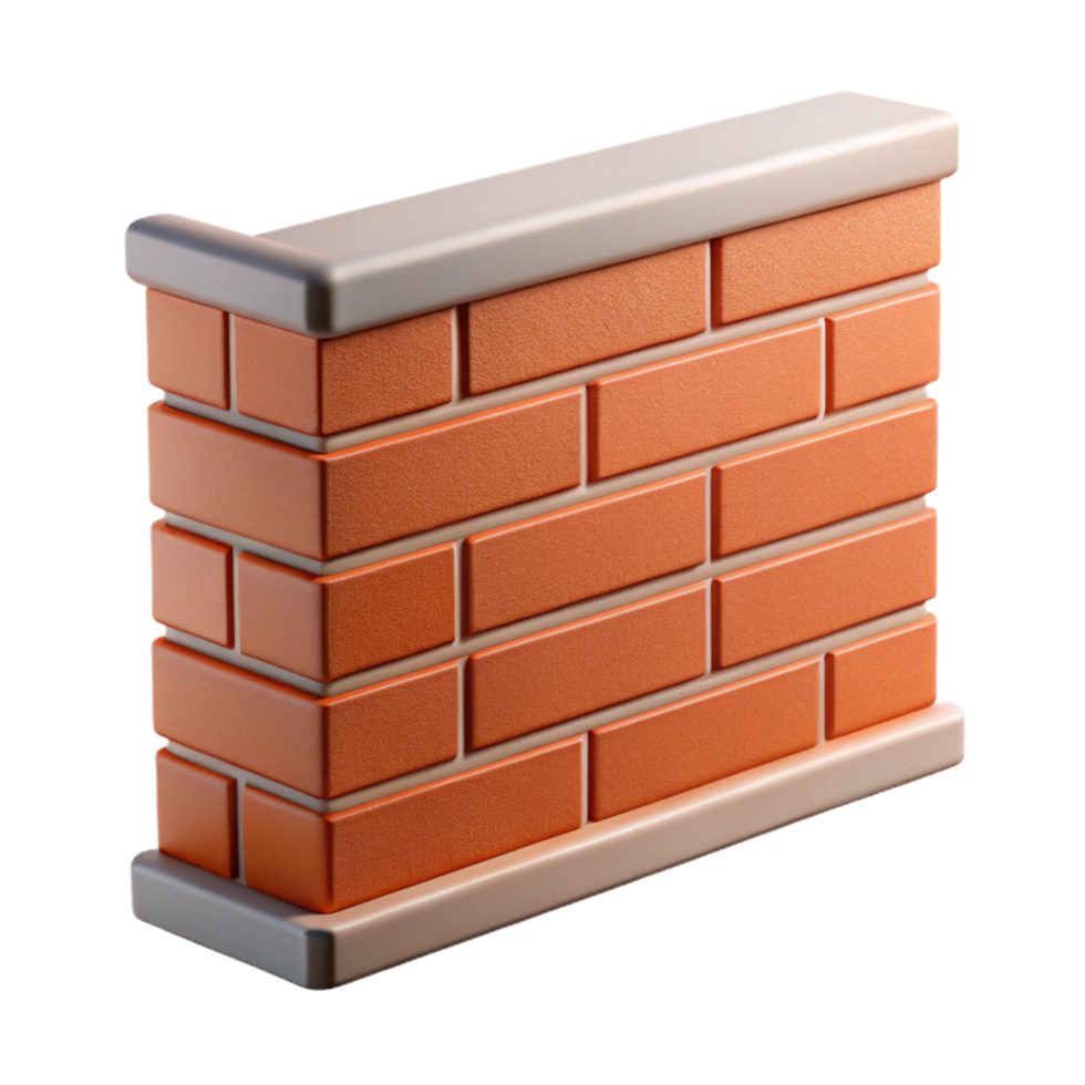 inspired contemporary Brick wall section, NO BACKGROUND with Transparent Background. high quality png