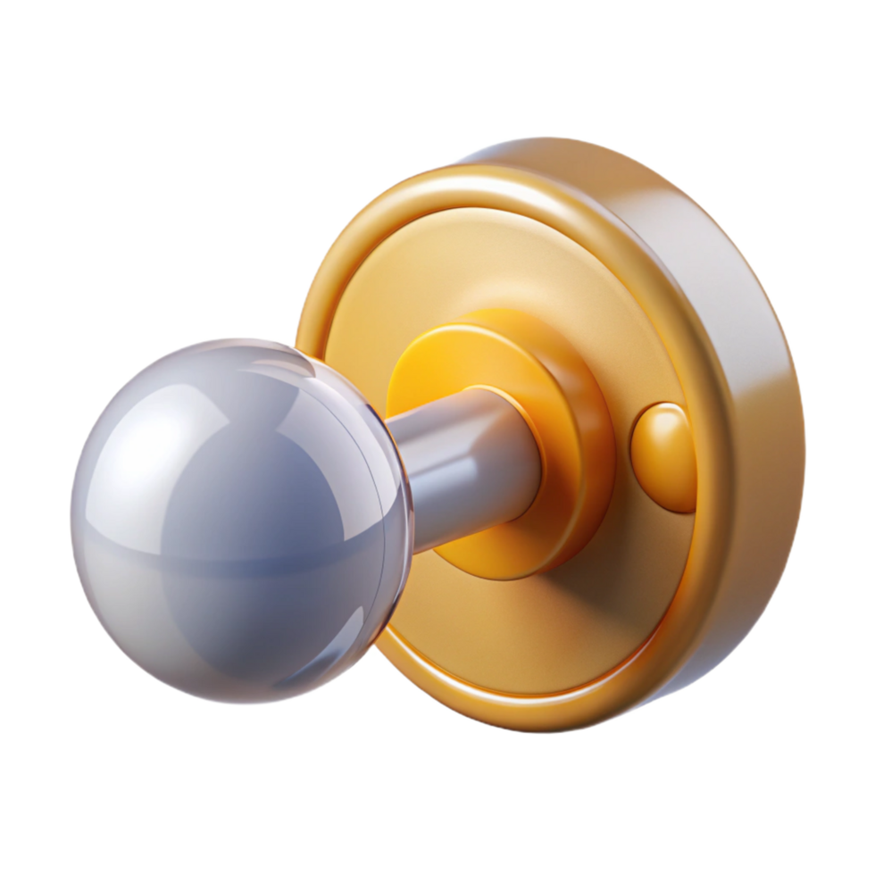 inspired futuristic Bauhaus doorknob, NO BACKGROUND with Transparent Background. masterfully captured png