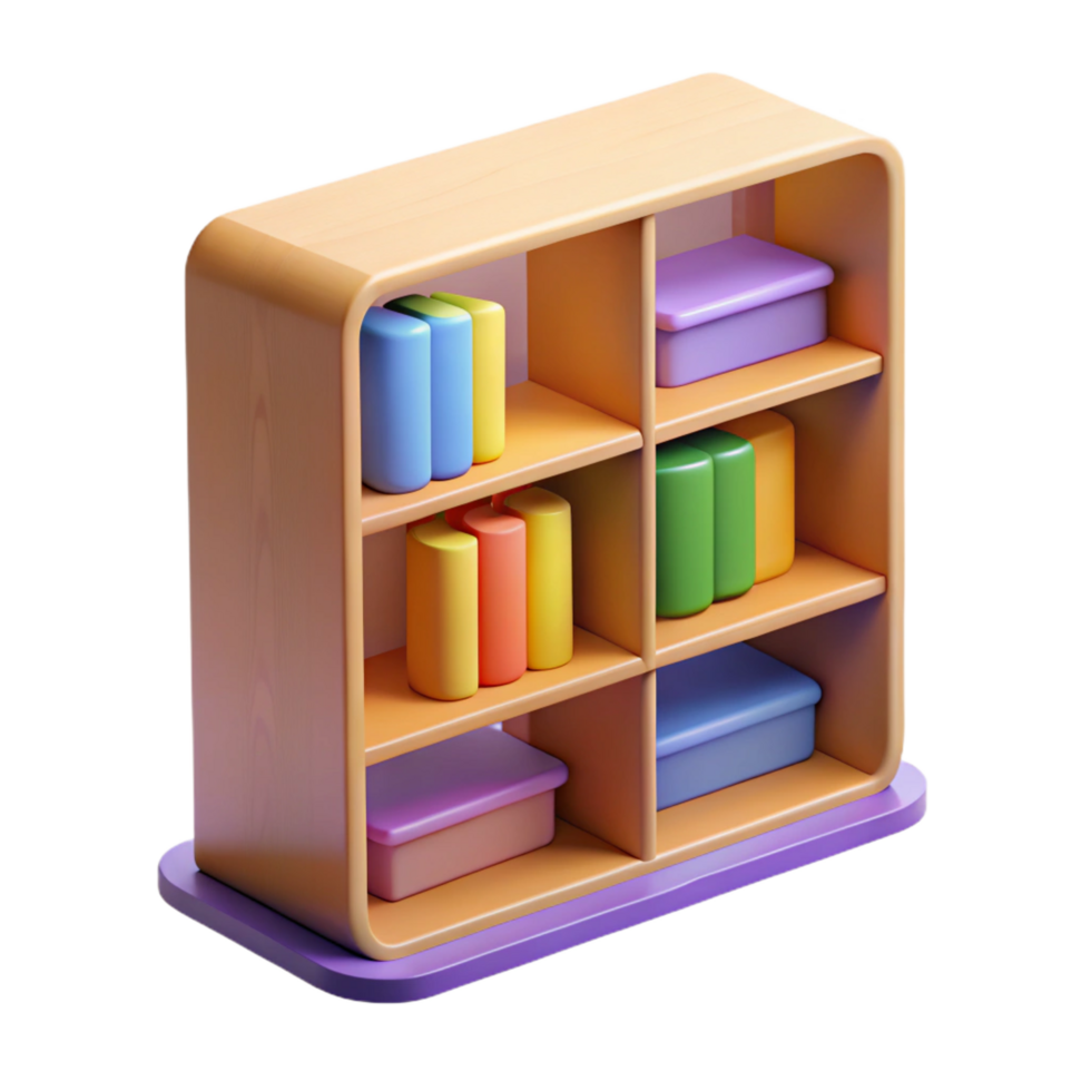 fascinating timeless Bookshelf, NO BACKGROUND with Transparent Background. png