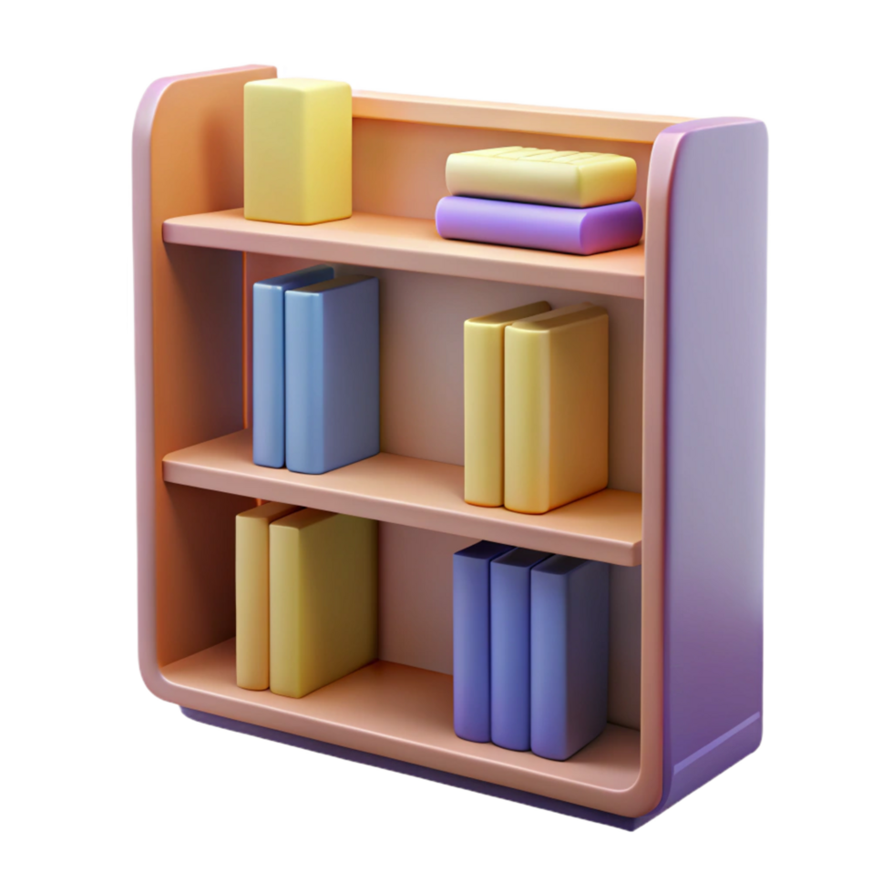 ethereal wonderful Bookshelf, NO BACKGROUND with Transparent Background. flawless png