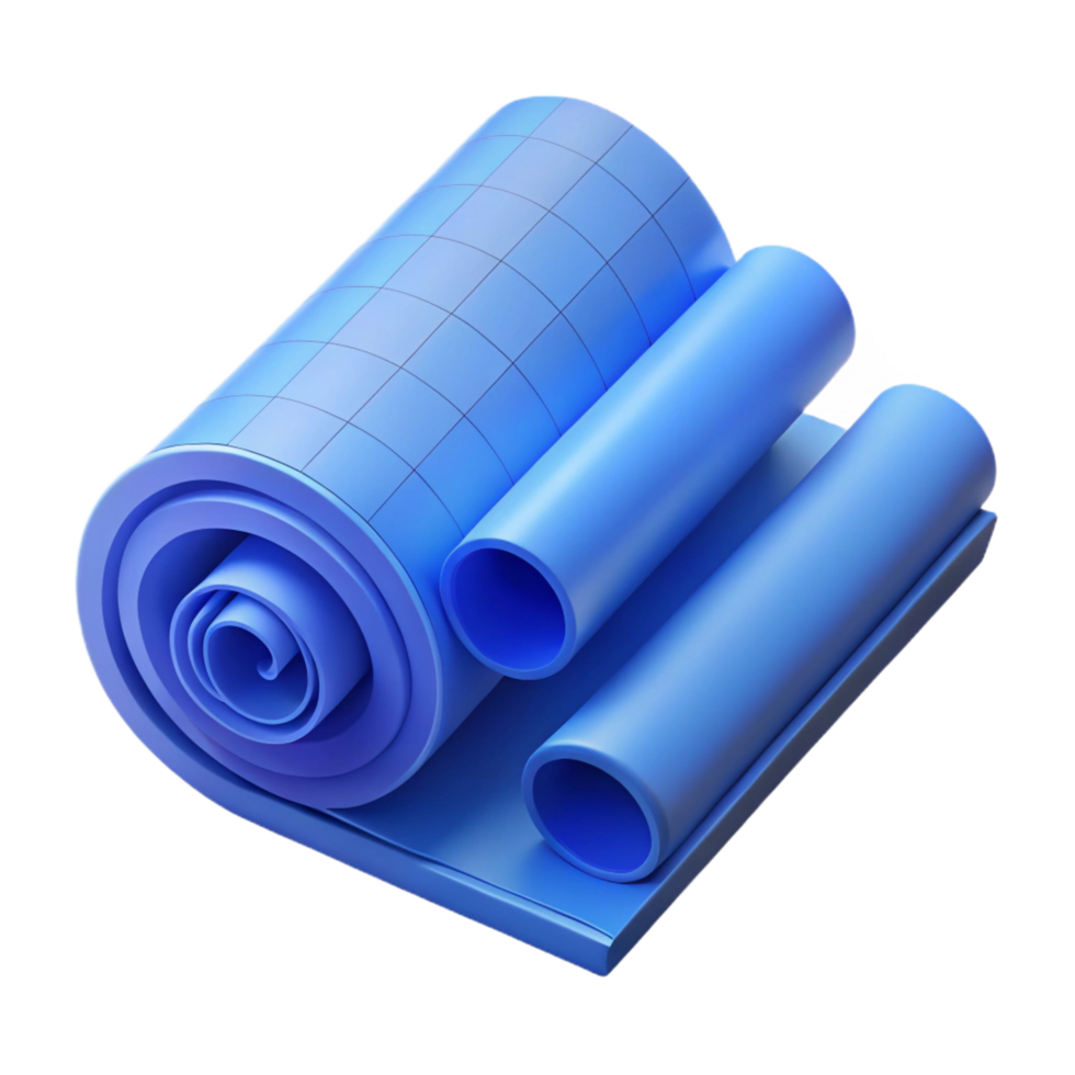 impressive quintessential Blueprints rolled up, NO BACKGROUND with Transparent Background. png