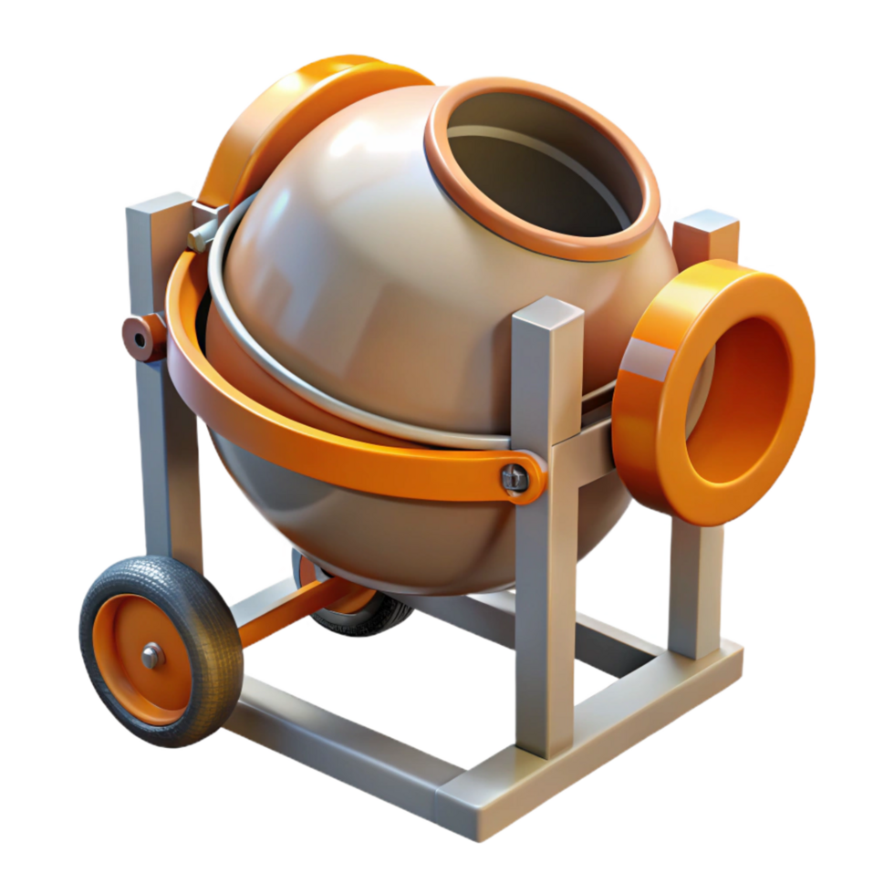 ethereal gorgeous Concrete mixer drum, NO BACKGROUND with Transparent Background. professional png