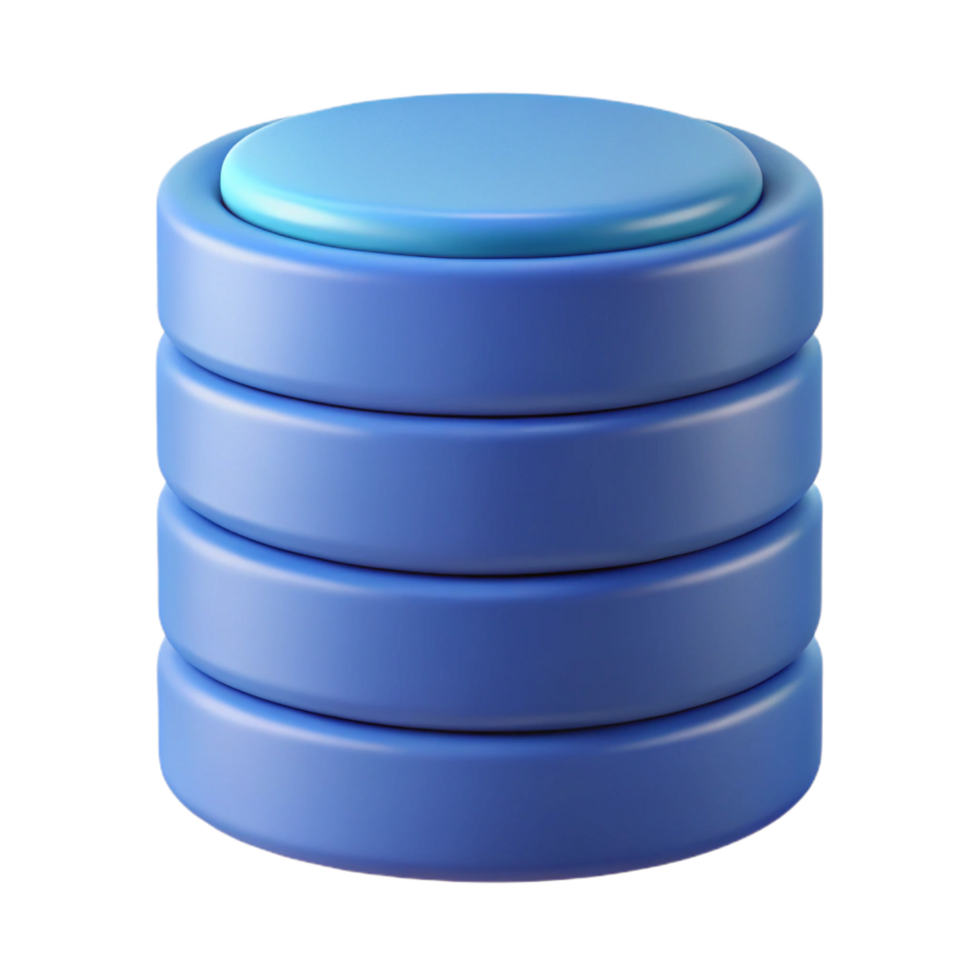 inspired elegant Database icon data storage information management NO BACKGROUND with Transparent Background. 8K png