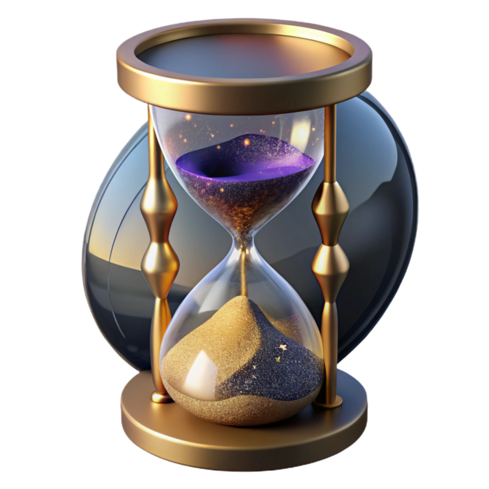 serene abstract Cracked Hourglass with Spilled Sand Cutout authentic png