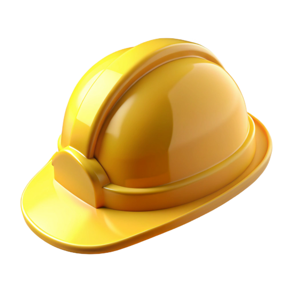 glorious tranquil futuristic Hard hat, yellow, NO BACKGROUND with Transparent Background. expertly shot png