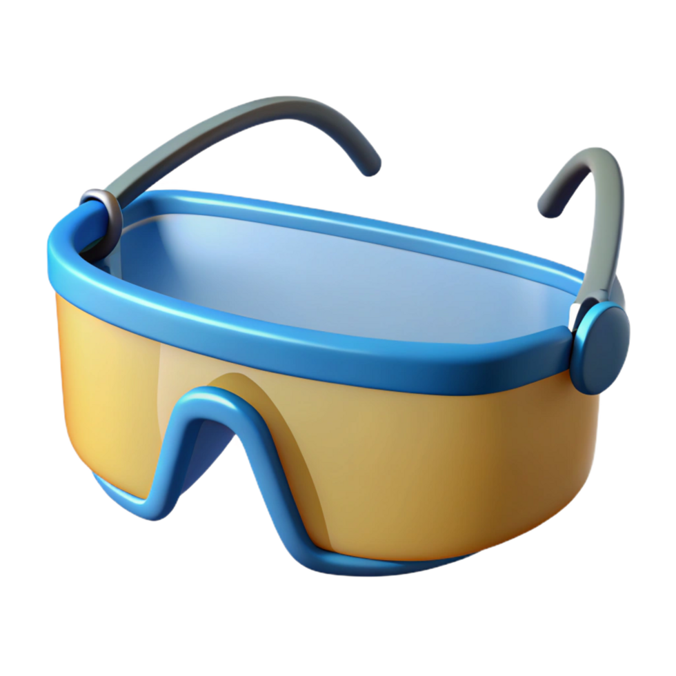 impressive playful classic Safety glasses, NO BACKGROUND with Transparent Background. expertly shot png