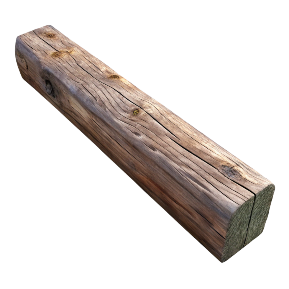 harmonious vibrant Wooden beam, weathered, NO BACKGROUND with Transparent Background. fine detail png