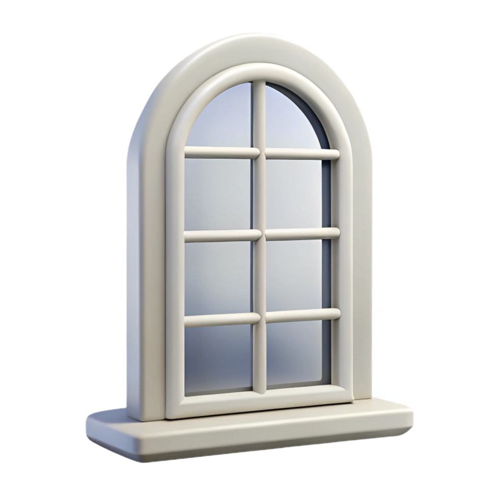 exemplary art deco Window frame, white, NO BACKGROUND with Transparent Background. crisp png