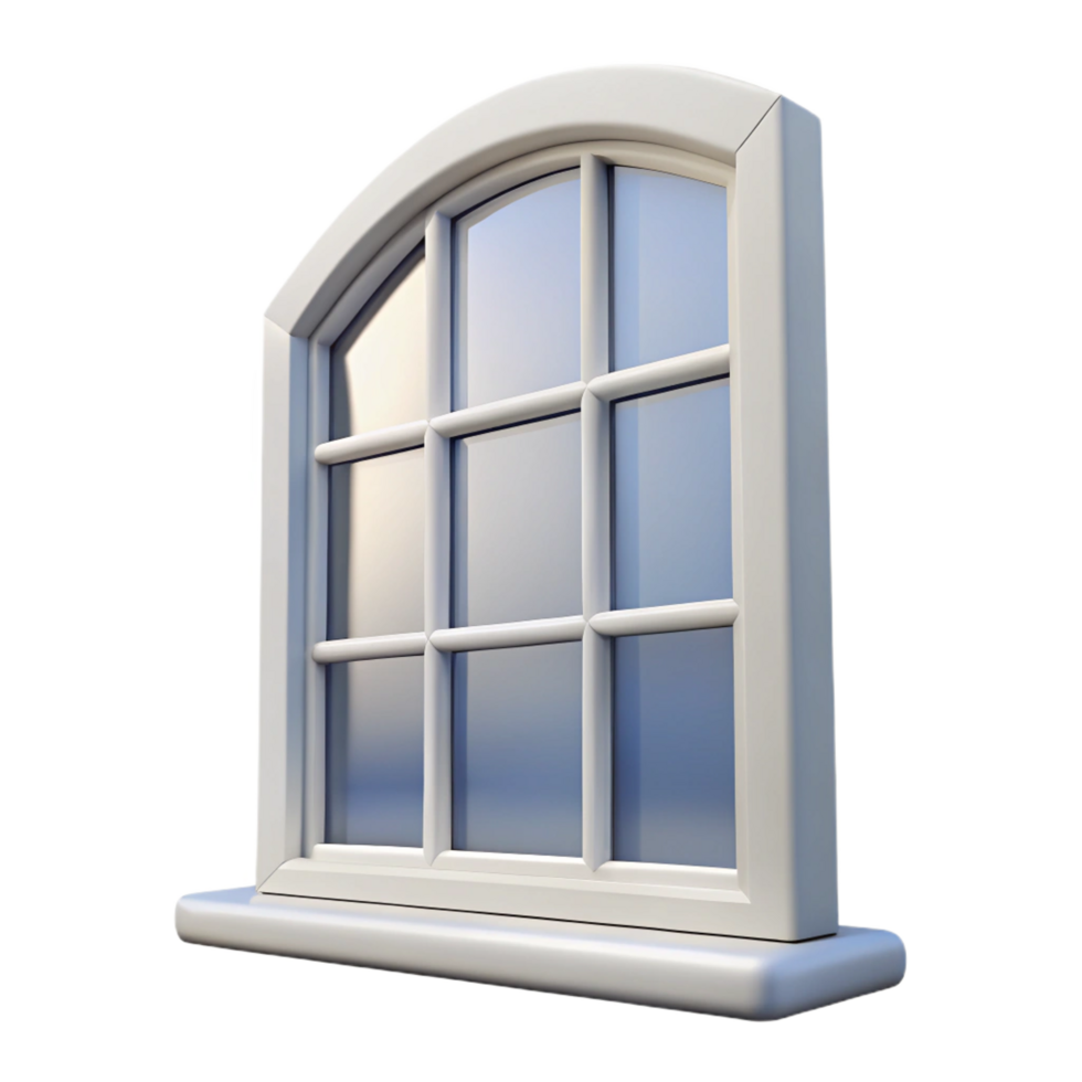 gorgeous minimalist Window frame, white, NO BACKGROUND with Transparent Background. premium png