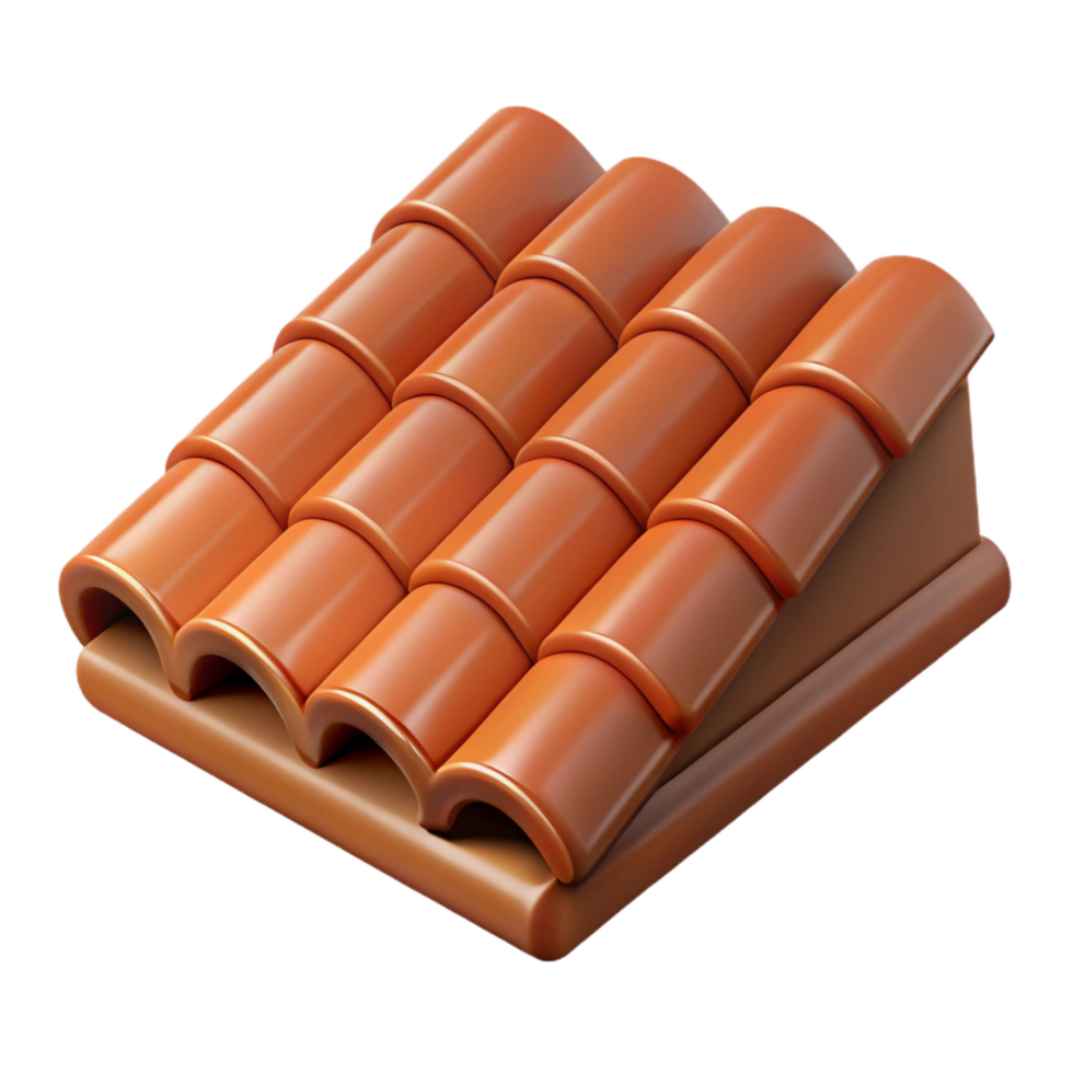 elegant ethereal classic Roof tile, clay, NO BACKGROUND with Transparent Background. original png
