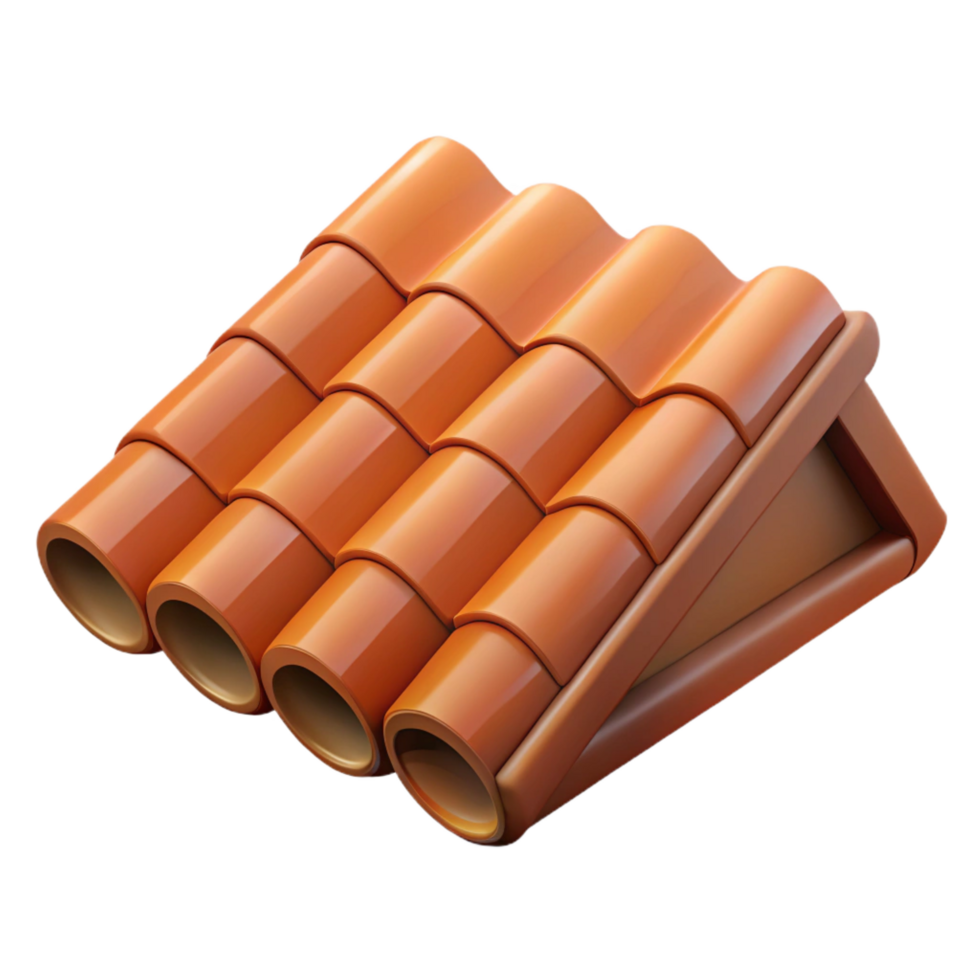 extraordinary exceptional Roof tile, clay, NO BACKGROUND with Transparent Background. png