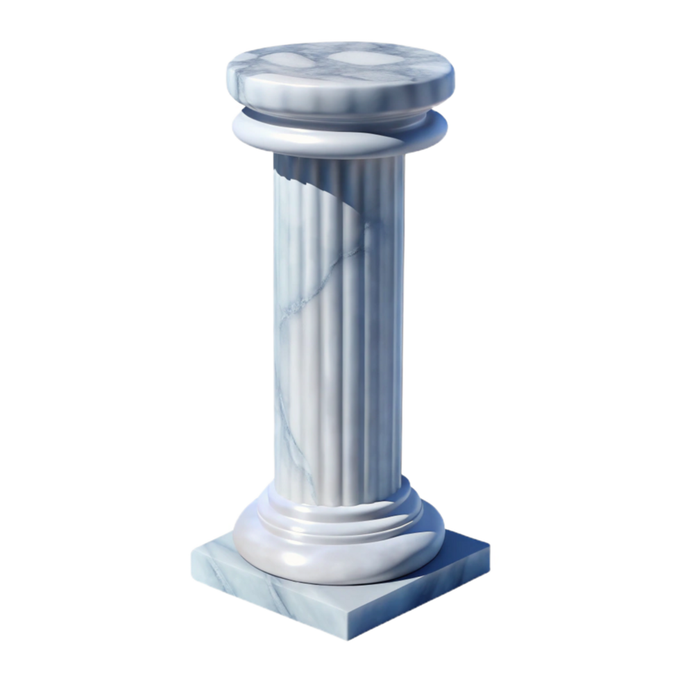 exemplary gothic Column, marble, NO BACKGROUND with Transparent Background. sharp png