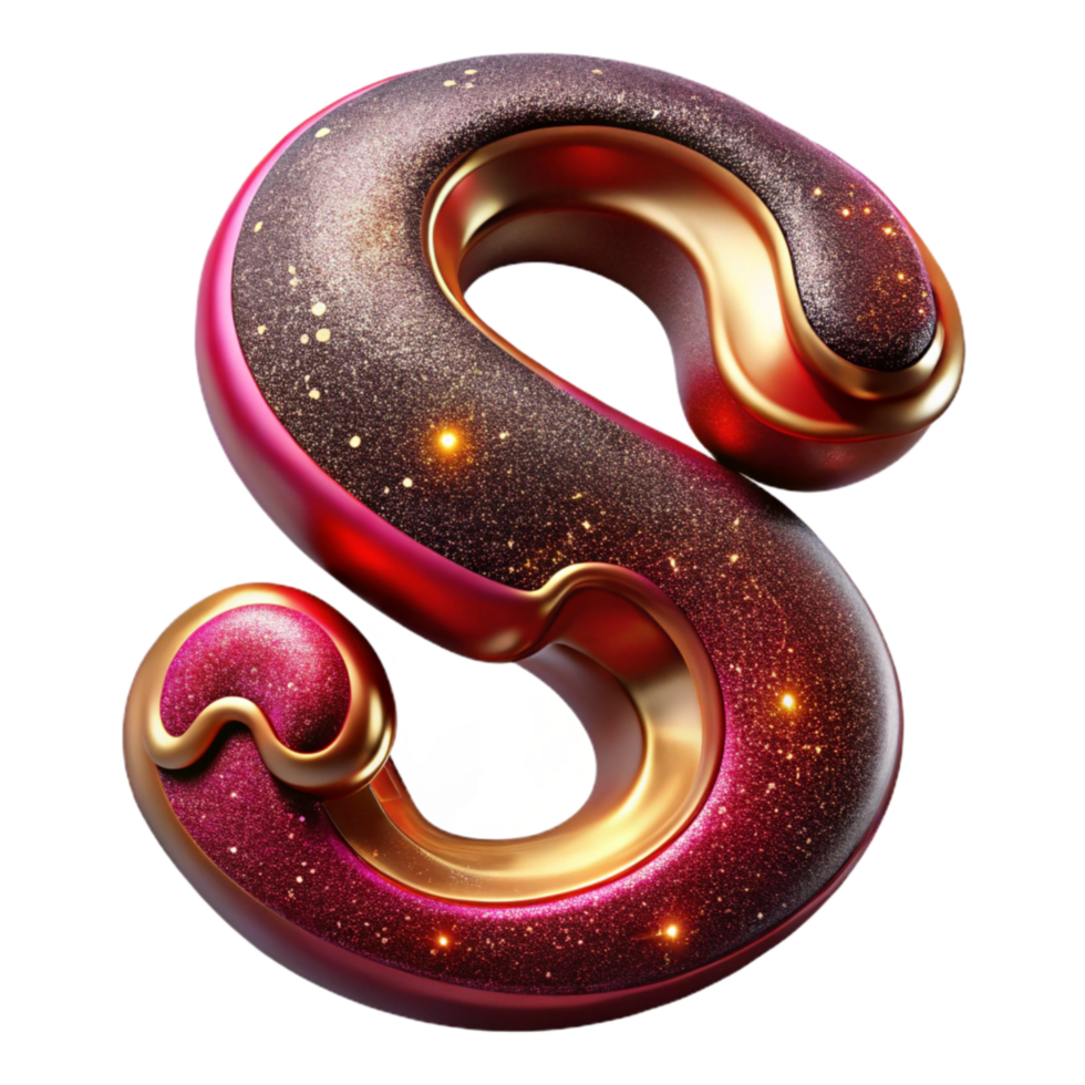 impressive artistic Crimson Script Font Letter S Isolated on Transparent Background exclusive png