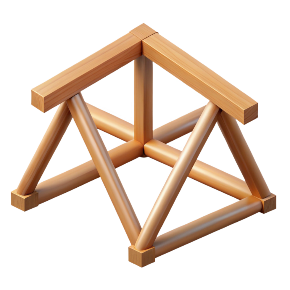 harmonious mesmerizing Truss, wooden, NO BACKGROUND with Transparent Background. top-tier png