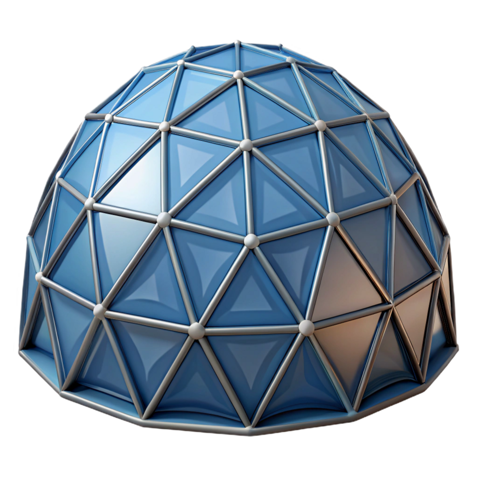 exquisite ethereal coastal Dome, geodesic, NO BACKGROUND with Transparent Background. 4K png