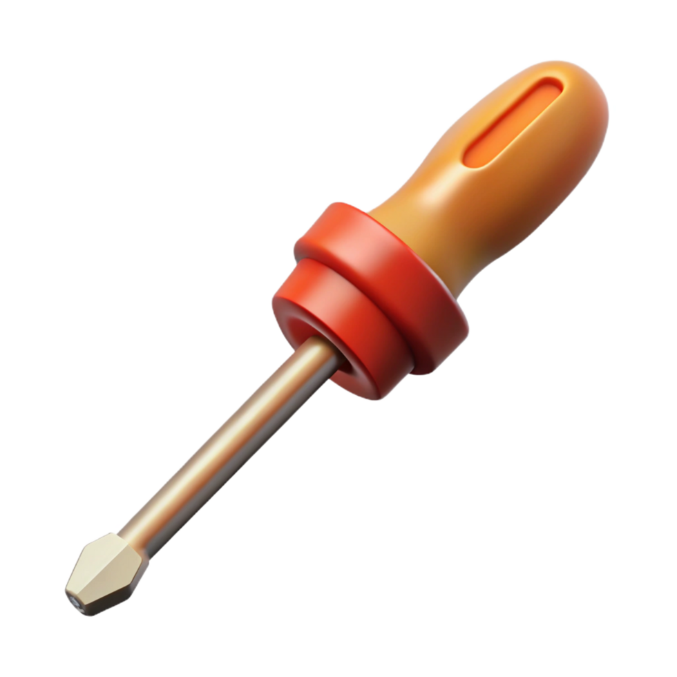 energetic pristine Screwdriver, Phillips head, NO BACKGROUND with Transparent Background. precision png