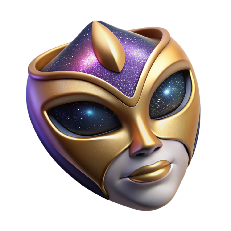 beautiful contemporary Cultural Mask Iconography Side View Isolated high resolution png