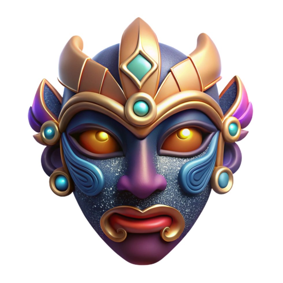 elegant rustic Cultural Mask Isolated with Tribal Design and Bold Colors genuine png