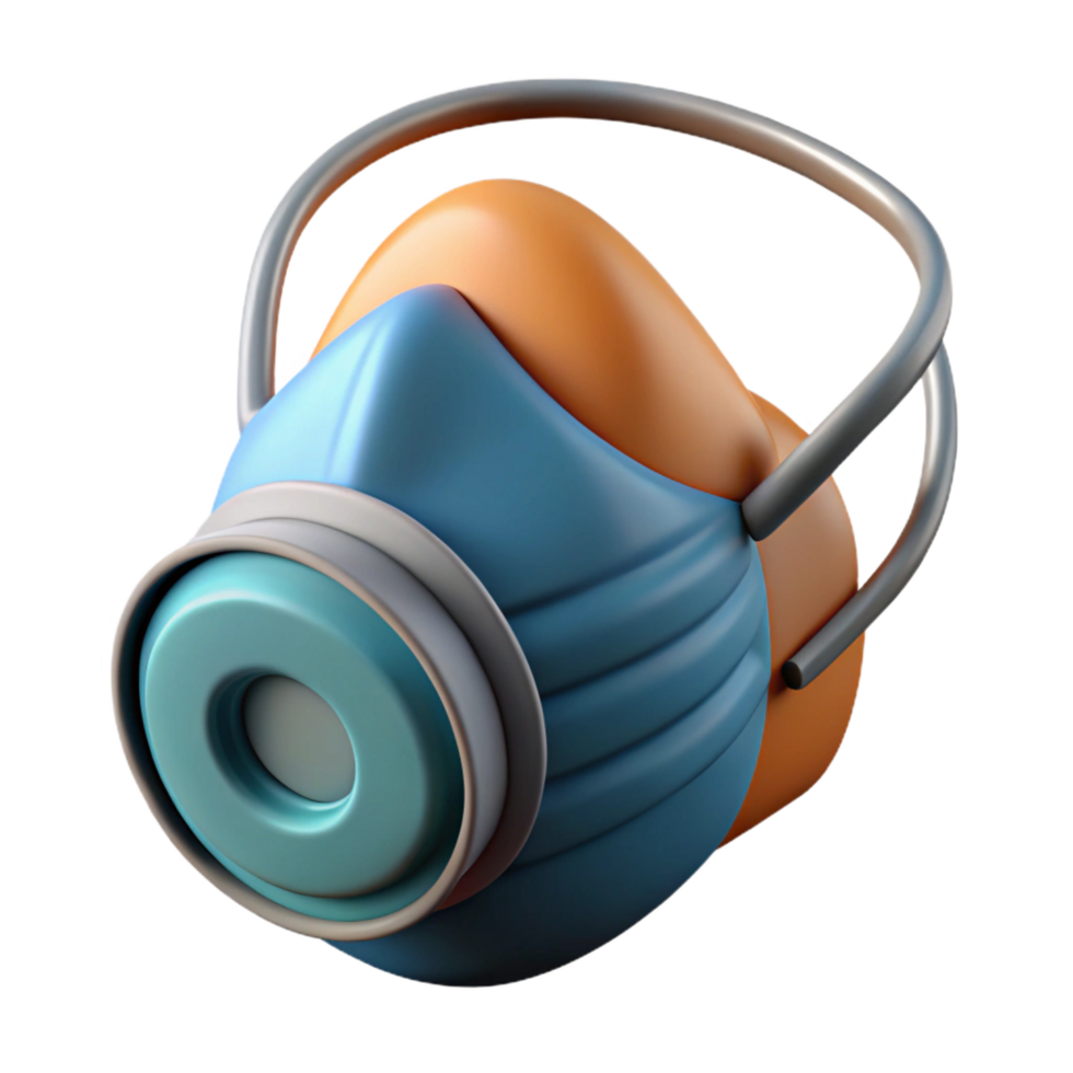 impressive organic Dust mask, NO BACKGROUND with Transparent Background. fine detail png