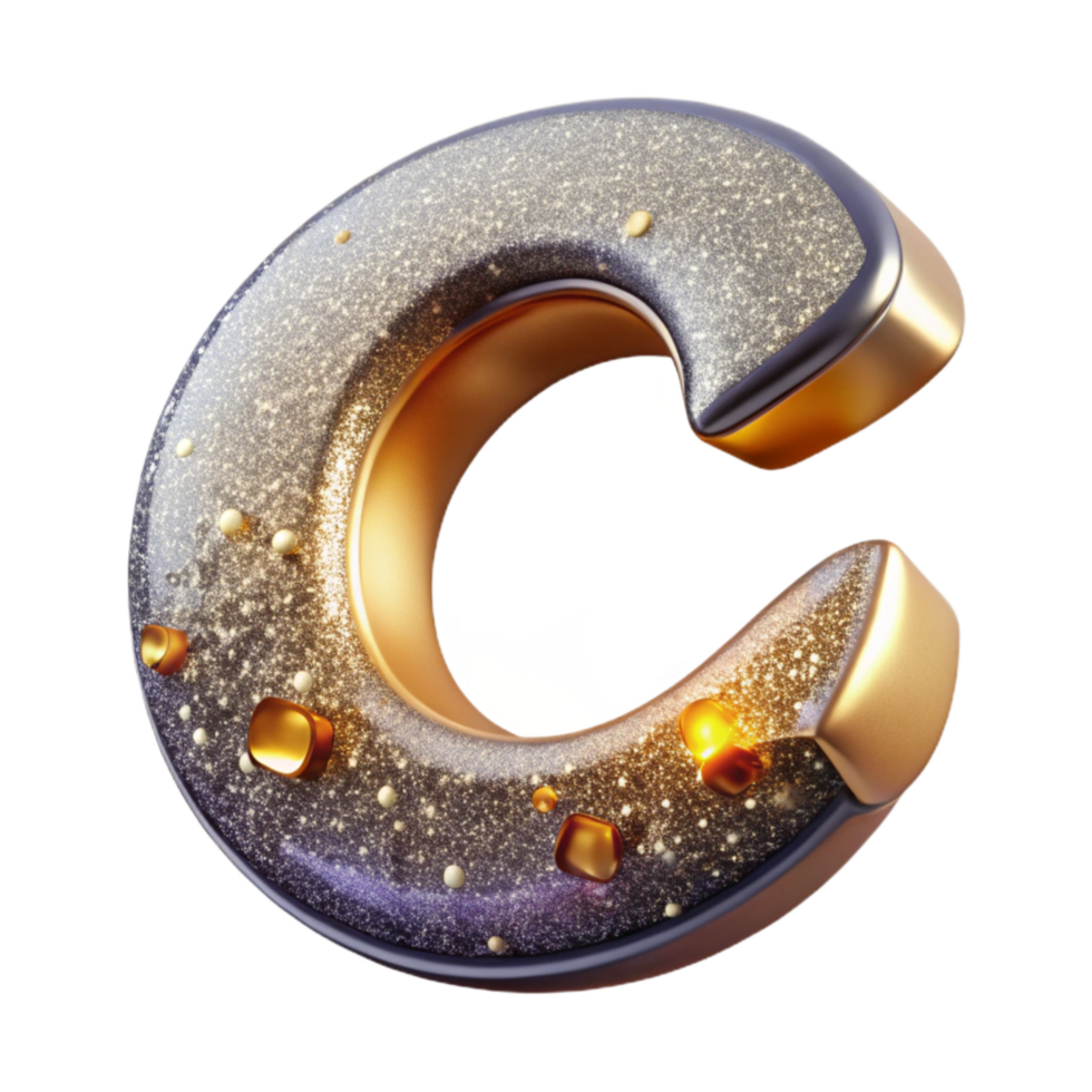 elegant contemporary Cursive Initial Letter C Transparent Background detailed png