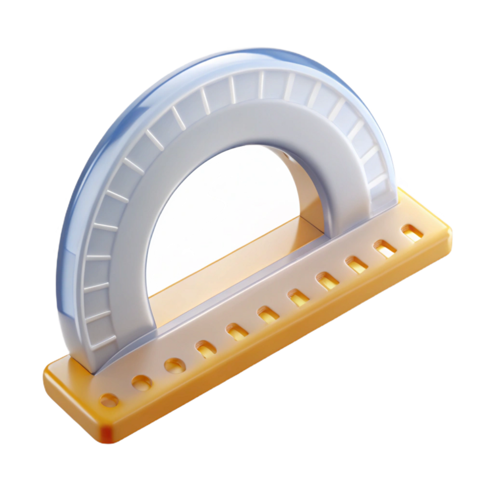 gorgeous renaissance Protractor, clear plastic, NO BACKGROUND with Transparent Background. high quality png