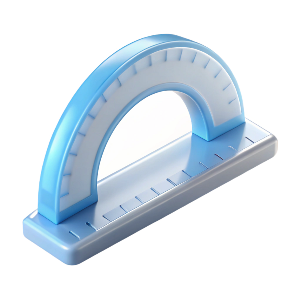 elegant remarkable Protractor, clear plastic, NO BACKGROUND with Transparent Background. png