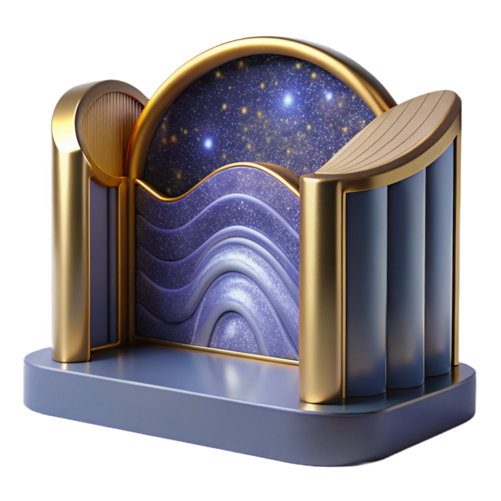 serene abstract Curved Walls Blueprint Design Isolated on Transparent Background exclusive png