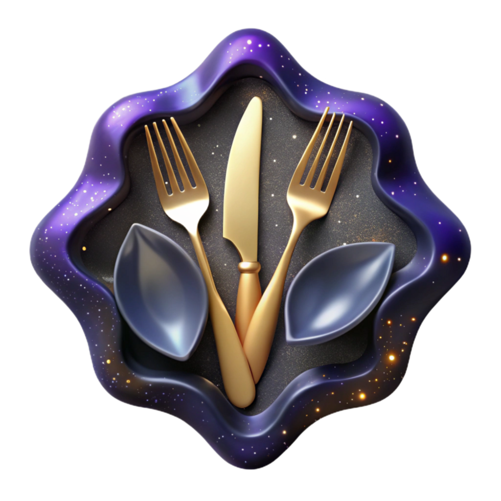 extraordinary contemporary Cutlery Set Fork and Knife Symmetrical Placement Isolated original png