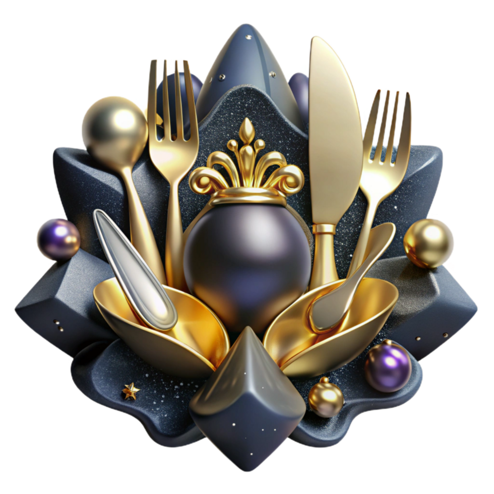 stunning contemporary Cutlery Set Symmetrical Design Isolated high resolution png