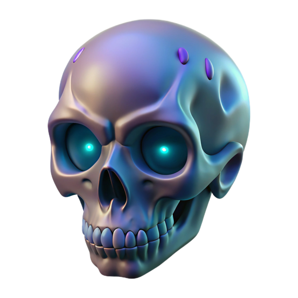 energetic stunning A single, detailed skull, adorned with magical markings. NO BACKGROUND with Transparent Background. ultra HD png