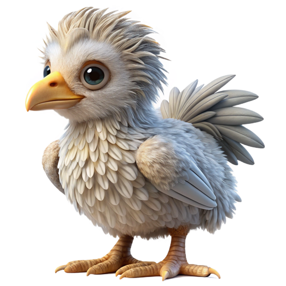 impressive dramatic coastal A majestic griffin chick, covered in downy feathers. NO BACKGROUND with Transparent Background. masterfully captured png