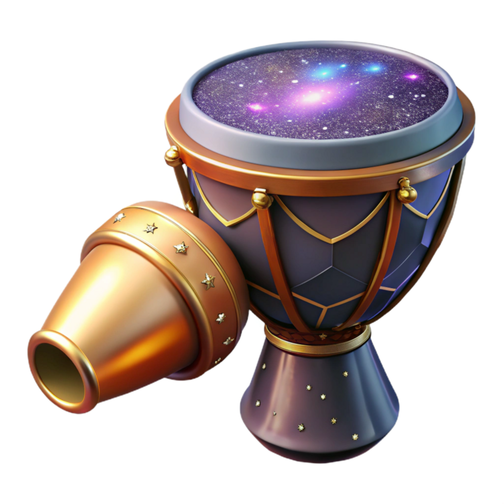 dramatic contemporary Darbuka Drum Isolated with Goblet-shaped Drum and Single Head authentic png